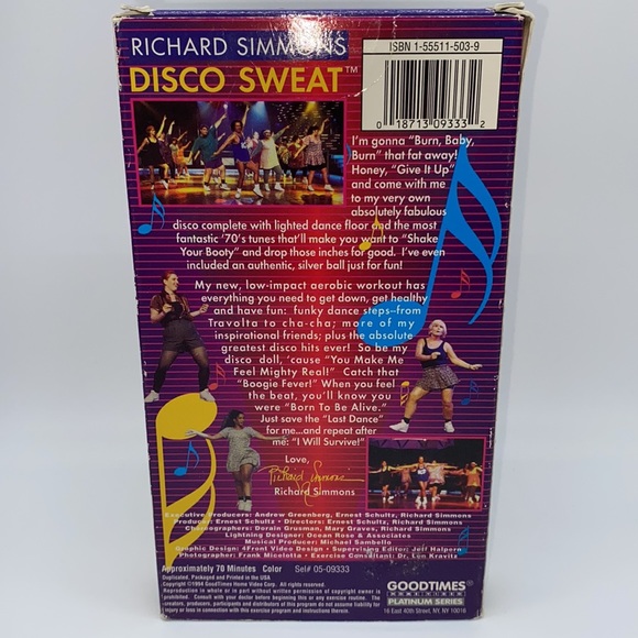 Richard Simmons Disco Sweat VHS Video 1970s Music Workout Exercise Fitness - Picture 3 of 8